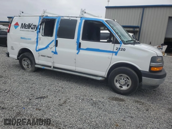 2022 Chevrolet Express Cargo with VIN 1GCWGAFP0N1177570, listed as a Copart auction lot 54801965 with 36,636 mi miles and Salvage title. Bid and sale history available at DreamBid. Image 4.