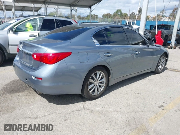 2014 Infiniti Q50 with VIN JN1BV7AP4EM685699, listed as a IAAI auction lot 41765788 with 117,127 mi miles. Bid and sale history available at carsss.com. Image 4.