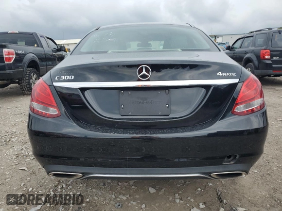 2017 Mercedes-Benz C 300 with VIN 55SWF4KB7HU217300, listed as a Copart auction lot 58961125 with 101,054 mi miles and Salvage title. Bid and sale history available at DreamBid. Image 6.