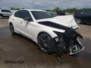2016 Infiniti Q50 Red Sport 400 with VIN JN1FV7AR4GM450371, listed as a Copart auction lot 57093805 with 101,097 mi miles and Non repairable. Bid and sale history available at DreamBid. Image 4.