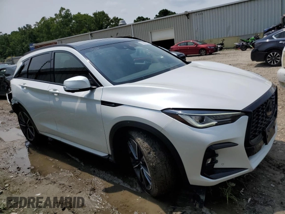 2023 Infiniti QX50 Sport with VIN 3PCAJ5FA4PF121110, listed as a Copart auction lot 65622154 with 9,708 mi miles and Salvage title. Bid and sale history available at DreamBid. Image 4.