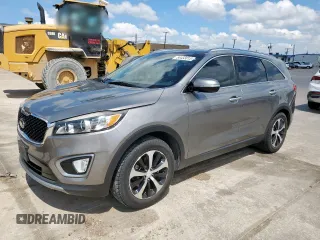 2016 Kia Sorento EX with VIN 5XYPH4A54GG041387, listed as a Copart auction lot 56433815 with 143,378 mi miles and Salvage title. Bid and sale history available at DreamBid. Image 1.