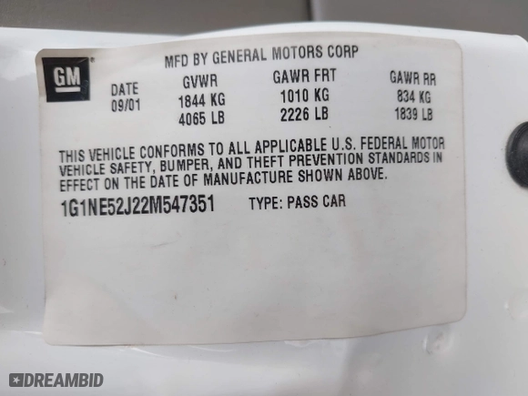 2002 Chevrolet Malibu LS with VIN 1G1NE52J22M547351, listed as a IAAI auction lot 40978949 with 118,437 mi miles. Bid and sale history available at carsss.com. Image 9.