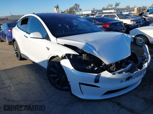 2022 Tesla Model X with VIN 7SAXCBE59NF364984, listed as a IAAI auction lot 41809256 with Not Provided miles and . Bid and sale history available at DreamBid. Image 1.