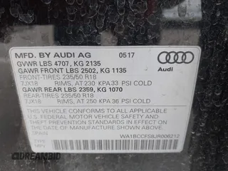 2018 Audi Q3 Premium z VIN WA1BCCFS8JR006212, wystawiony jako IAAI lot #42208285 z przebiegiem 96 571 mil mil oraz . Historia ofert i sprzedaży dostępna na DreamBid. Obrazek 9.