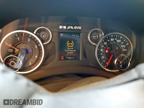 2023 Ram 2500 Big Horn with VIN 3C6UR5JL4PG544074, listed as a Copart auction lot 58923425 with 75,466 mi miles and Salvage title. Bid and sale history available at DreamBid. Image 9.