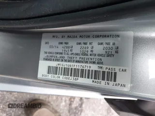 2015 Mazda 6 i Sport with VIN JM1GJ1U61F1176719, listed as a IAAI auction lot 41311837 with 131,865 mi miles. Bid and sale history available at carsss.com. Image 9.