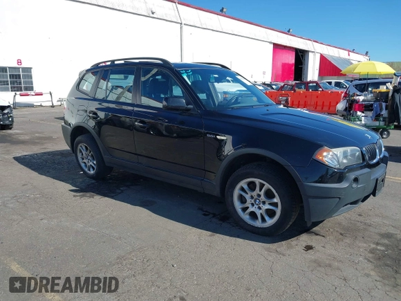 2004 BMW X3 2.5i with VIN WBXPA73444WB26471, listed as a IAAI auction lot 41702540 with 161,894 mi miles. Bid and sale history available at carsss.com. Image 1.