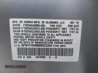 2011 Honda Pilot Touring with VIN 5FNYF4H90BB022354, listed as a IAAI auction lot 41965082 with 126,505 mi miles and . Bid and sale history available at carsss.com. Image 9.