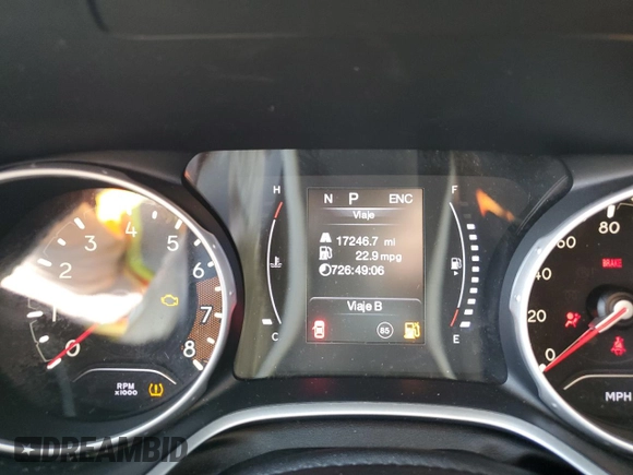 2020 Jeep Compass Latitude with VIN 3C4NJCBB3LT126542, listed as a Copart auction lot 52510575 with 17,246 mi miles and Salvage title. Bid and sale history available at DreamBid. Image 9.