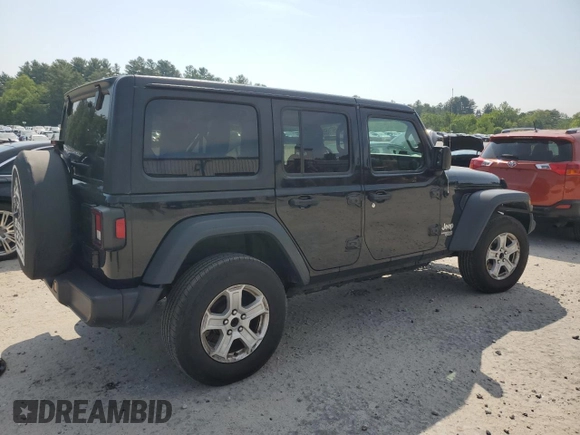 2020 Jeep Wrangler Unlimited Sport Altitude with VIN 1C4HJXDG2LW323502, listed as a Copart auction lot 59716595 with 47,296 mi miles and Salvage title. Bid and sale history available at DreamBid. Image 3.