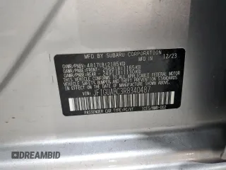 2024 Subaru Impreza with VIN JF1GUABC3R8340487, listed as a Copart auction lot 54123495 with 8,197 mi miles and Salvage title. Bid and sale history available at DreamBid. Image 13.