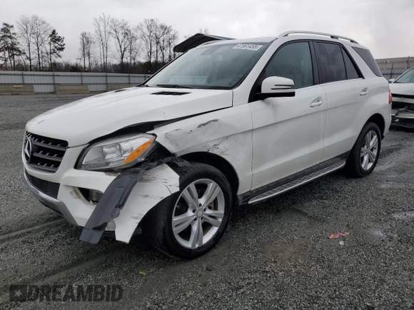 2015 Mercedes-Benz M ML 350 with VIN 4JGDA5JBXFA599743, listed as a Copart auction lot 47991455 with 151,683 mi miles and Salvage Title. Bid and sale history available at carsss.com. Image 1.