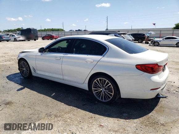2019 BMW 5 Series 530i with VIN WBAJA5C5XKBX46918, listed as a Copart auction lot 53483355 with 47,208 mi miles and Salvage Title. Bid and sale history available at carsss.com. Image 2.