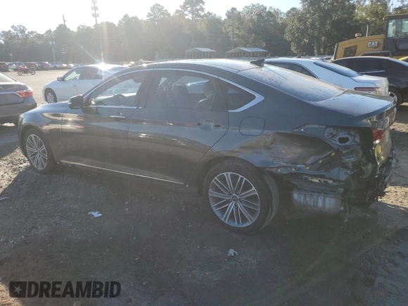 2018 Genesis G80 3.8L with VIN KMHGN4JE7JU249418, listed as a Copart auction lot 76242584 with 86,971 mi miles and Salvage Title. Bid and sale history available at carsss.com. Image 2.