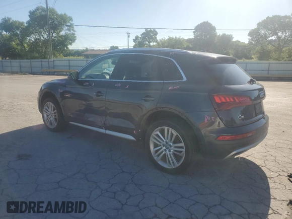 2018 Audi Q5 Premium Plus with VIN WA1BNAFY1J2019346, listed as a Copart auction lot 57487015 with 75,717 mi miles and Salvage title. Bid and sale history available at DreamBid. Image 2.
