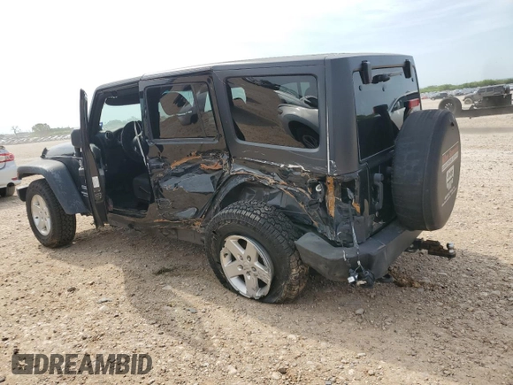 2014 Jeep Wrangler Unlimited Sport with VIN 1C4BJWDG2EL194164, listed as a Copart auction lot 56885575 with Not Provided miles and Salvage Title. Bid and sale history available at DreamBid. Image 2.