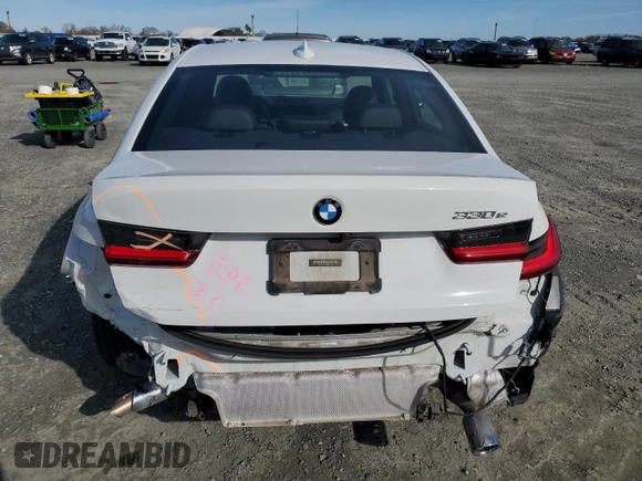 2021 BMW 3 Series 330e with VIN 3MW5P7J03M8B51206, listed as a Copart auction lot 44314965 with 50,110 mi miles and Salvage Title. Bid and sale history available at carsss.com. Image 6.