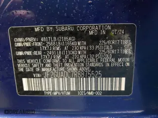 2024 Subaru Crosstrek Premium with VIN JF2GUADC7R8875525, listed as a IAAI auction lot 41783617 with 2,057 mi miles. Bid and sale history available at carsss.com. Image 9.