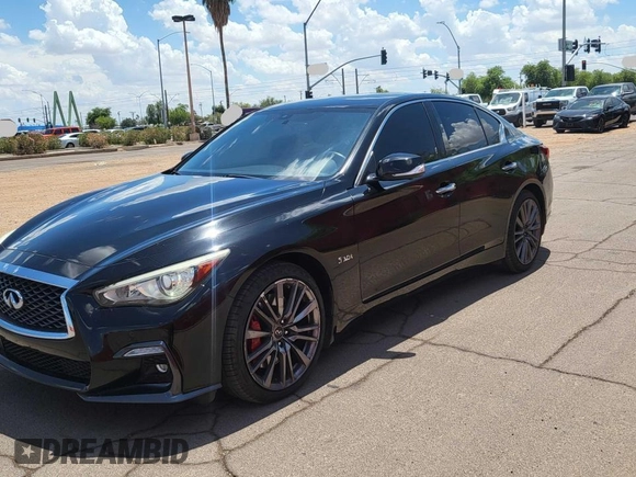 2018 Infiniti Q50 Red Sport 400 with VIN JN1FV7AR0JM481432, listed as a Copart auction lot 66191315 with 90,319 mi miles and Clean title. Bid and sale history available at DreamBid. Image 2.