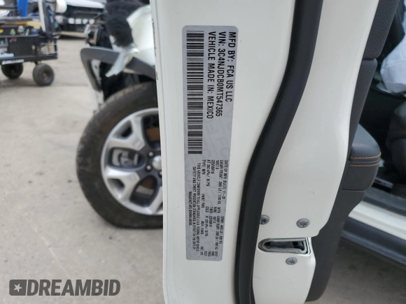 2021 Jeep Compass Limited z VIN 3C4NJDCB0MT547365, wystawiony jako Copart lot #60162625 z przebiegiem 48 180 mil mil oraz Nie do naprawy • Non repairable. Historia ofert i sprzedaży dostępna na DreamBid. Obrazek 13.