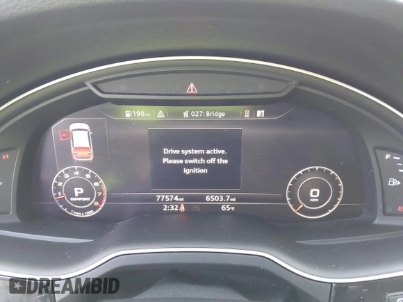 2019 Audi Q7 Premium Plus with VIN WA1LAAF79KD014229, listed as a IAAI auction lot 41883486 with 77,574 mi miles and . Bid and sale history available at DreamBid. Image 7.