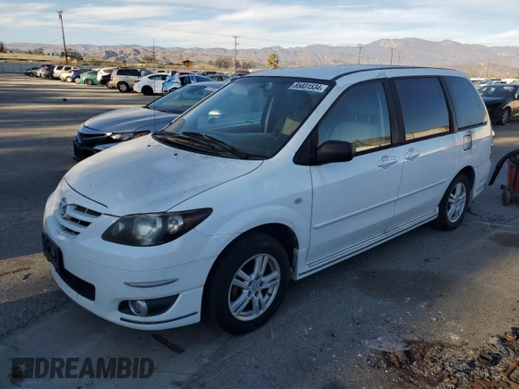 2006 Mazda MPV LX with VIN JM3LW28AX60557390, listed as a Copart auction lot 85831534 with 123,761 mi miles and Clean Title. Bid and sale history available at carsss.com. Image 1.