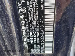 2020 Mercedes-Benz E AMG E 53 with VIN WDDZF6BB4LA751419, listed as a Copart auction lot 44408125 with 73,598 mi miles and Clean Title. Bid and sale history available at carsss.com. Image 12.