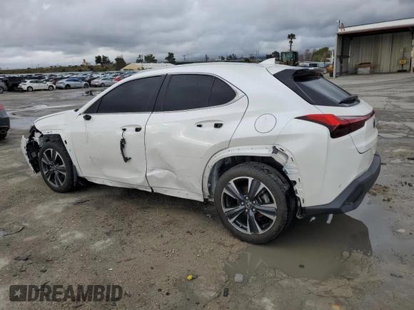 2021 Lexus UX 200 with VIN JTHX3JBHXM2040304, listed as a Copart auction lot 49006725 with 51,543 mi miles and Salvage title. Bid and sale history available at DreamBid. Image 2.