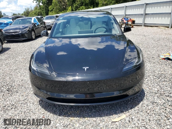 2025 Tesla Model 3 Long Range with VIN 5YJ3E1EA8SF984931, listed as a Copart auction lot 61259345 with 2,248 mi miles and Salvage title. Bid and sale history available at DreamBid. Image 5.