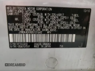 2011 Toyota RAV4 Ltd with VIN JTMDK4DVXB5101643, listed as a Copart auction lot 44846615 with 215,633 mi miles and Clean Title. Bid and sale history available at carsss.com. Image 13.