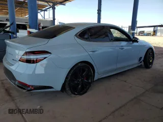 2022 Genesis G70 3.3T with VIN KMTG54TE6NU097060, listed as a Copart auction lot 61987105 with 21,878 mi miles and Salvage title. Bid and sale history available at DreamBid. Image 3.