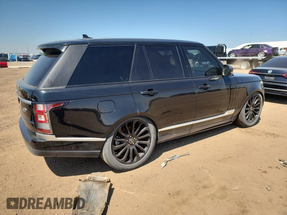 2015 Land Rover Range Rover Supercharged with VIN SALGS2TF1FA215158, listed as a Copart auction lot 60227065 with 97,737 mi miles and Clean title. Bid and sale history available at DreamBid. Image 3.