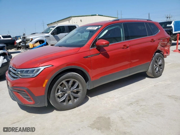 2023 Volkswagen Tiguan SE with VIN 3VV3B7AX0PM126251, listed as a Copart auction lot 51578535 with 6,956 mi miles and Salvage Title. Bid and sale history available at carsss.com. Image 1.