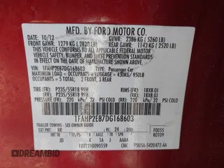 2013 Ford Taurus SEL with VIN 1FAHP2E87DG168603, listed as a IAAI auction lot 41942917 with 161,293 mi miles. Bid and sale history available at carsss.com. Image 8.