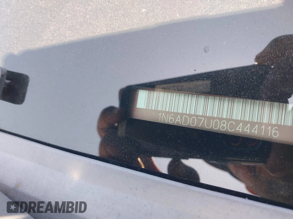 2008 Nissan Frontier SE with VIN 1N6AD07U08C444116, listed as a IAAI auction lot 42608720 with 181,116 mi miles and . Bid and sale history available at DreamBid. Image 9.