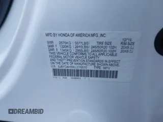 2020 Acura MDX Technology z VIN 5J8YD4H59LL016510, wystawiony jako IAAI lot #41216544 z przebiegiem Nie podano mil oraz . Historia ofert i sprzedaży dostępna na DreamBid. Obrazek 9.