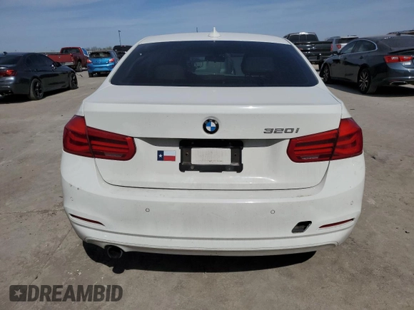 2017 BMW 3 Series 320i with VIN WBA8E1G53HNU13232, listed as a Copart auction lot 49225525 with 0 mi miles and Salvage Title. Bid and sale history available at carsss.com. Image 6.