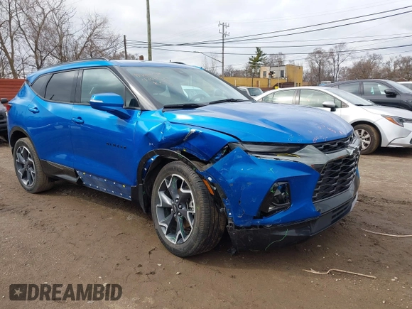 2021 Chevrolet Blazer RS with VIN 3GNKBERS7MS533053, listed as a IAAI auction lot 41931579 with 65,053 mi miles and . Bid and sale history available at DreamBid. Image 1.