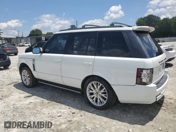 2012 Land Rover Range Rover SC Autobiography with VIN SALMP1E45CA369698, listed as a Copart auction lot 65983495 with 84,438 mi miles and Salvage title. Bid and sale history available at DreamBid. Image 2.