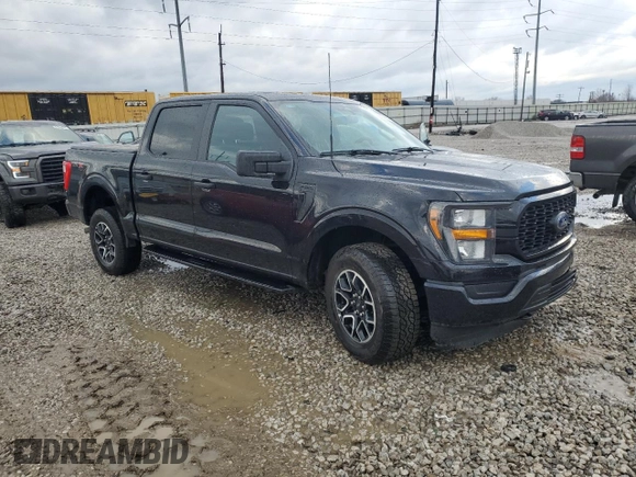 2023 Ford F-150 XL with VIN 1FTEW1EB4PKF59134, listed as a Copart auction lot 85747264 with 25,038 mi miles and Salvage Title. Bid and sale history available at carsss.com. Image 4.