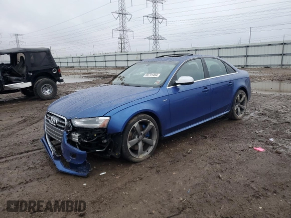 2015 Audi S4 Premium Plus with VIN WAUDGAFL2FA038723, listed as a Copart auction lot 86791404 with 93,500 mi miles and Salvage Title. Bid and sale history available at carsss.com. Image 1.