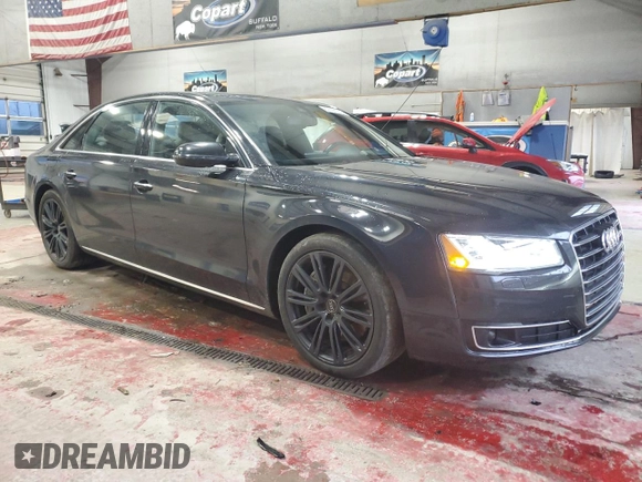 2015 Audi A8 L 4.0T with VIN WAU32AFD3FN036507, listed as a Copart auction lot 82298094 with 77,156 mi miles and Salvage Title. Bid and sale history available at carsss.com. Image 4.