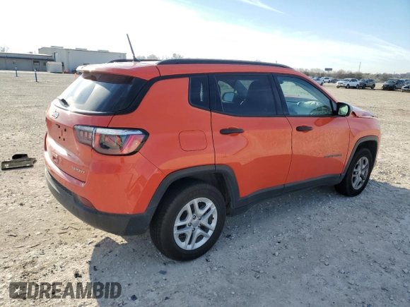 2017 Jeep Compass Sport with VIN 3C4NJCAB3HT690720, listed as a Copart auction lot 88251275 with 84,292 mi miles and Salvage Title. Bid and sale history available at carsss.com. Image 3.