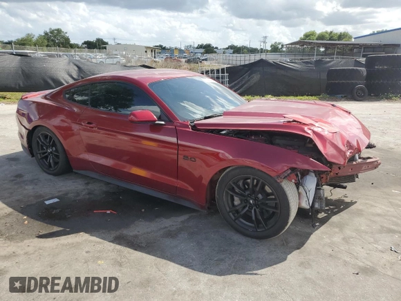 2016 Ford Mustang GT with VIN 1FA6P8CFXG5215179, listed as a Copart auction lot 52241445 with 45,435 mi miles and Salvage Title. Bid and sale history available at carsss.com. Image 4.
