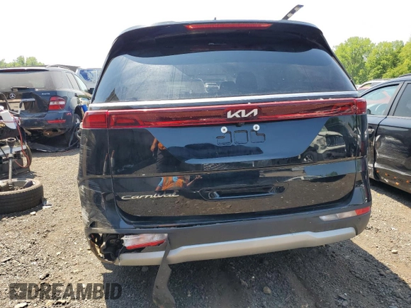 2022 Kia Carnival LXS with VIN KNDNB4H30N6117457, listed as a Copart auction lot 53867003 with 0 mi miles and Salvage Title. Bid and sale history available at carsss.com. Image 6.