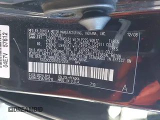 2009 Toyota Sienna XLE with VIN 5TDZK22C69S273555, listed as a IAAI auction lot 41276221 with 129,160 mi miles and . Bid and sale history available at DreamBid. Image 9.