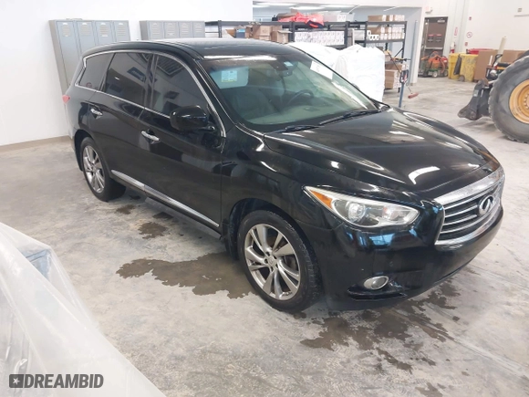 2013 Infiniti JX35 with VIN 5N1AL0MN2DC326268, listed as a IAAI auction lot 41971851 with 164,381 mi miles. Bid and sale history available at carsss.com. Image 1.