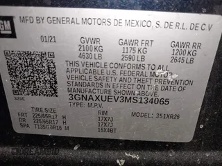 2021 Chevrolet Equinox LT with VIN 3GNAXUEV3MS134065, listed as a IAAI auction lot 41476294 with 45,651 mi miles and . Bid and sale history available at DreamBid. Image 9.