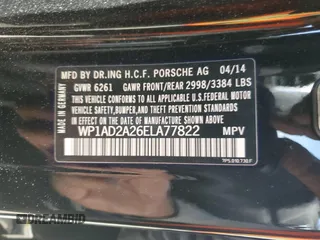 2014 Porsche Cayenne GTS z VIN WP1AD2A26ELA77822, wystawiony jako Copart lot #49171305 z przebiegiem Nie podano mil oraz Tytuł czysty. Historia ofert i sprzedaży dostępna na DreamBid. Obrazek 14.